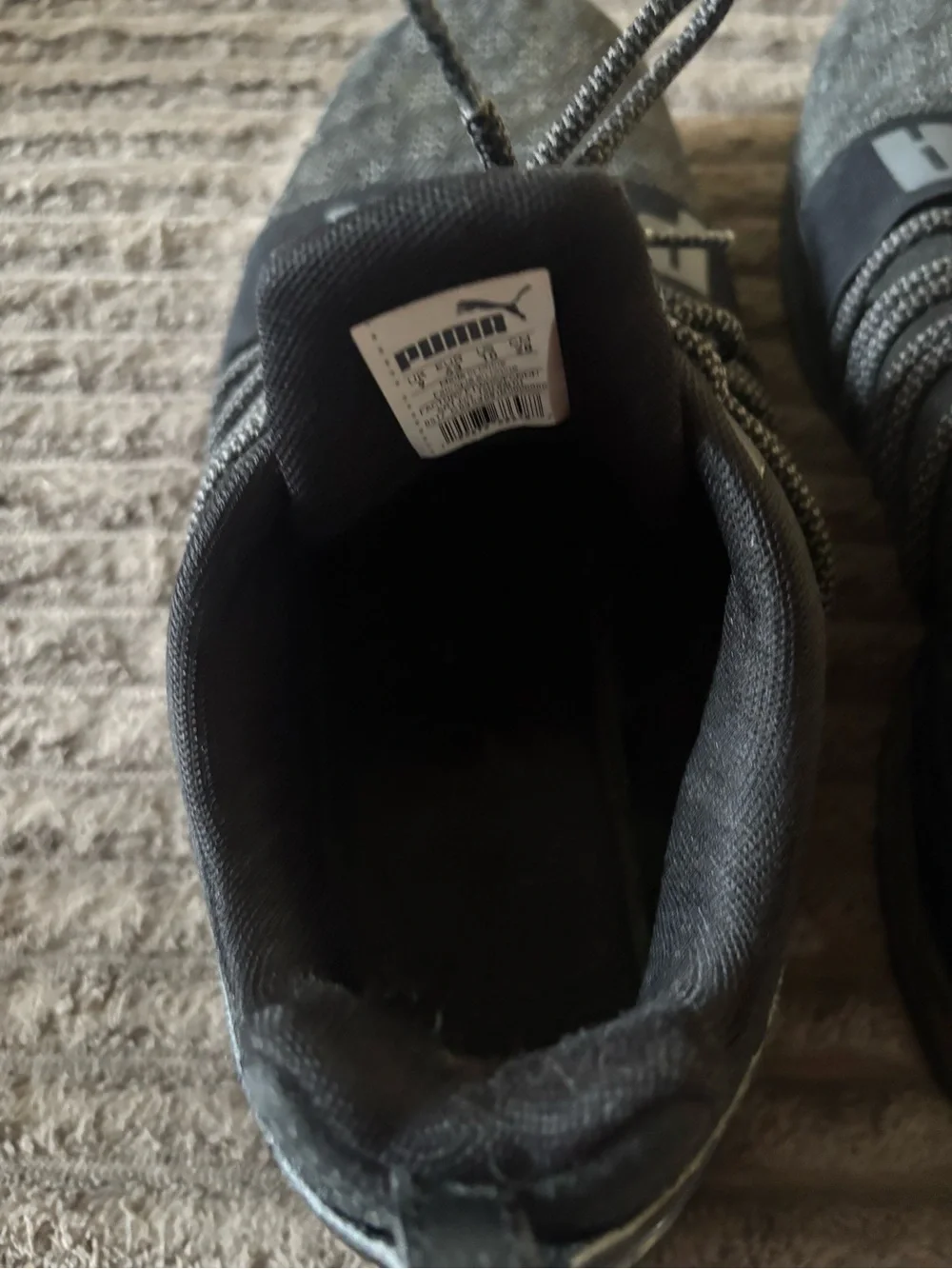 Puma Black Knit Lace-Up Sneakers with Logo Strap